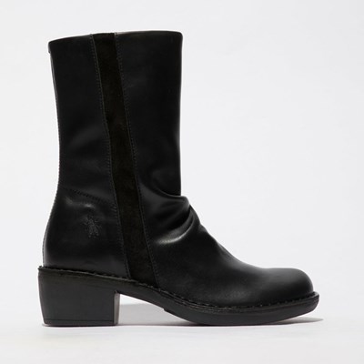 Bottes Mi-mollet Fly London Mecy092fly Femme Noir Noir | 69845HSIA