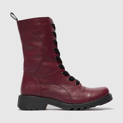 Bottes Mi-mollet Fly London Reba640fly Femme Bordeaux Noir | 86092TYPX