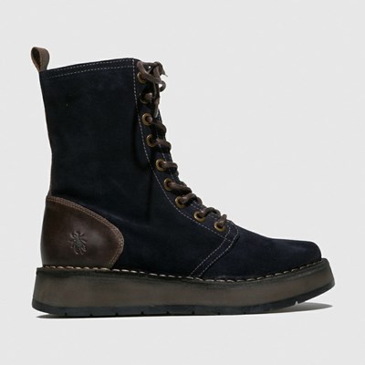 Bottines Fly London Rami043fly Femme Bleu Marine Marron | 96148GWZD