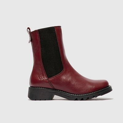 Bottines Fly London Rein795fly Femme Bordeaux Noir | 02693SPGZ