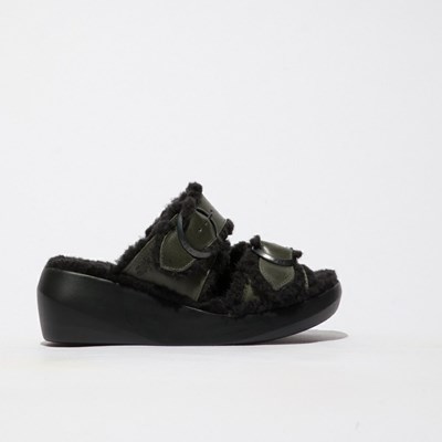 Compensées Fly London Buga902fly Femme Noir | 09621QYHO