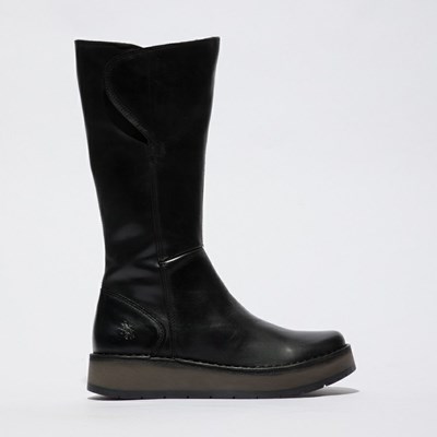 Compensées Fly London Rhea042fly Femme Noir | 75496MUVC