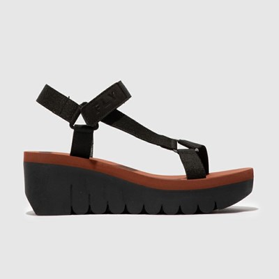Compensées Fly London Yefa726fly Femme Noir | 65709VBZG