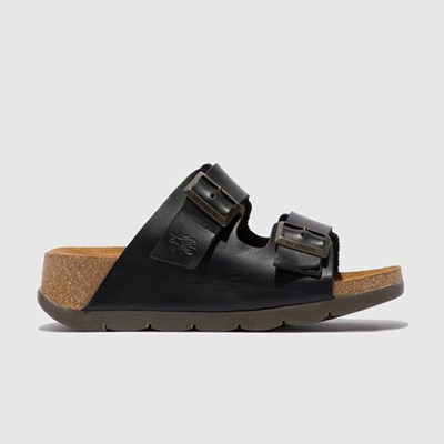 Sandales Fly London Caja721fly Femme Noir | 36182TQPA